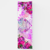 Amethyst Raspberry Floral Wedding Banner (Vertikal)
