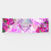 Amethyst Raspberry Floral Wedding Banner (Horizontal)