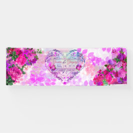 Amethyst Raspberry Floral Wedding Banner