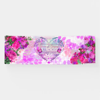 Amethyst Raspberry Floral Wedding Banner