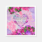Amethyst Raspberry Floral Wedding Napkin Serviette (Vorderseite)