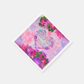 Amethyst Raspberry Floral Wedding Napkin Serviette (Ecke)