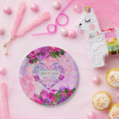 Amethyst Raspberry Wedding Paper Plate Pappteller (Party)