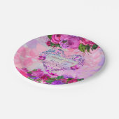 Amethyst Raspberry Wedding Paper Plate Pappteller (Schrägansicht)