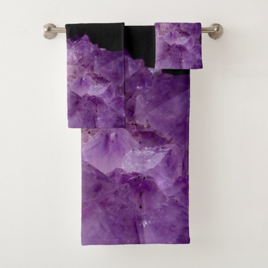 Amethyst Raw Stones Badhandtuch Set (Insitu)