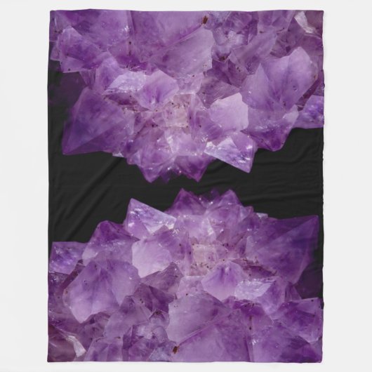 Amethyst Raw Stones Fleecedecke (Vorderseite)