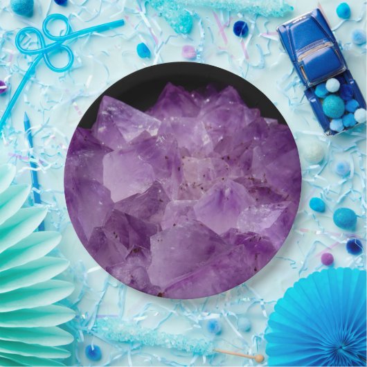 Amethyst Raw Stones Pappteller (Party)