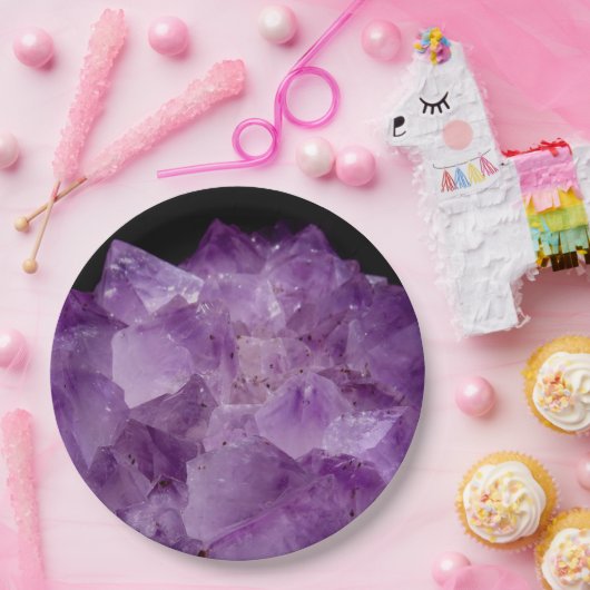 Amethyst Raw Stones Pappteller (Party)