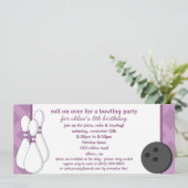 Amethyst Roll über Bowling Geburtstagspartei Einladung (Stehend Vorderseite)