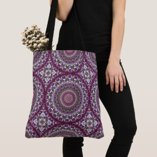 Amethyst-Rosa-Kaleidoskop-Mandala-Muster Tasche