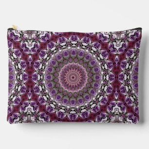 Amethyst-Rosa-Kaleidoskop-Mandala-Muster Zubehörtasche
