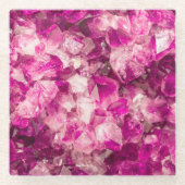 Amethyst rosa Kristall Nahtlose Textur. Glasuntersetzer (Vorderseite)