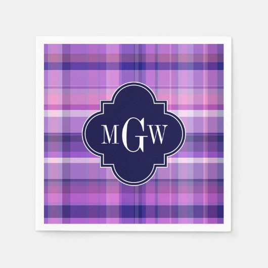 Amethyst rosa Marine-weißes adrettes Serviette (Vorderseite)