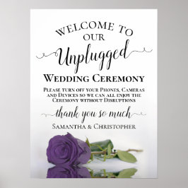 Amethyst Rose Elegant Unplugged Hochzeitfeier Poster