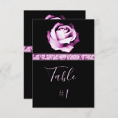 Amethyst-Rose-Empfang-Table-Karte Einladung (Vorne/Hinten)