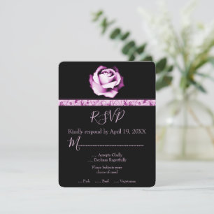 Amethyst Rose Wedding RSVP Card