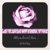 Amethyst Rose Wedding Square Paper Untersetzer (Vorderseite)