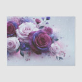Amethyst-Rosen-Schmetterlings-Sträußchen-Decoupage Seidenpapier (Vorderseite)