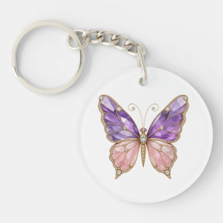 Amethyst-Rosenquarz-Schmetterling Acryl-Schlüssela Schlüsselanhänger