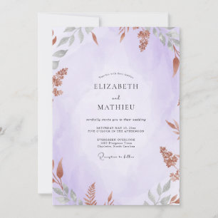 Amethyst-Rot Bemalte Hochzeit Einladung