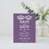 Amethyst Royal Couple Save the Date Ankündigungspostkarte (Stehend Vorderseite)