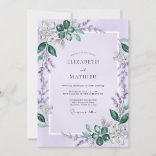 Amethyst-Salbei-Wisteria-Hochzeit Einladung