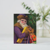Amethyst Santa Postcard Feiertagspostkarte (Stehend Vorderseite)