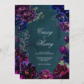 Amethyst Sapphire Aquamarin Jewel Tones Wedding Einladung (Vorne/Hinten)