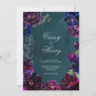 Amethyst Sapphire Aquamarin Jewel Tones Wedding Einladung
