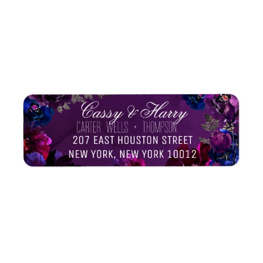 Amethyst Sapphire Jewel Tone Rücksendeadresse (Vorne)