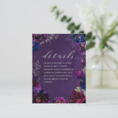 Amethyst Sapphire Jewel Tone Wedding Details Sheet Begleitkarte (Stehend Vorderseite)