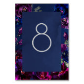 Amethyst Sapphire Navy Jewel Tone Wedding Gerahmt Tischnummer (Vorderseite)