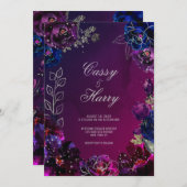 Amethyst Sapphire Ombre Jewel Tone Wedding Einladung (Vorne/Hinten)