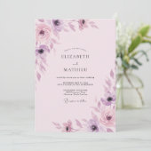 Amethyst-Schimmer-Hochzeit bemalt Einladung (Stehend Vorderseite)