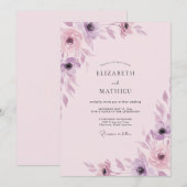 Amethyst-Schimmer-Hochzeit bemalt Einladung (Vorne/Hinten)