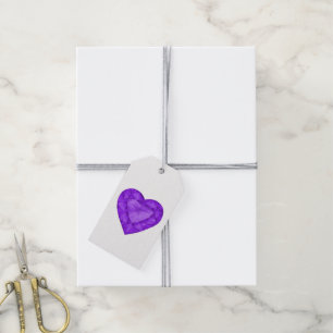 Amethyst Schmuck Herz Aquarellkunst lila Geschenkanhänger