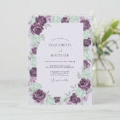 Amethyst-Seegras Gemalte Hochzeit Einladung (Stehend Vorderseite)
