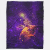 Amethyst Sky, Golden Planet n Nebula Fleece Blanke (Vorderseite)