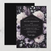 Amethyst Somber Bloom Wedding Einladung (Vorne/Hinten)