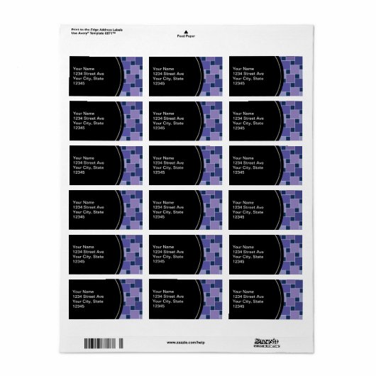 Amethyst Square Adressaufkleber (Vorne)