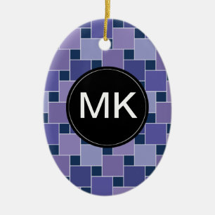 Amethyst Square Keramik Ornament