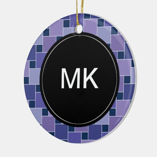 Amethyst Square Keramikornament (Links)