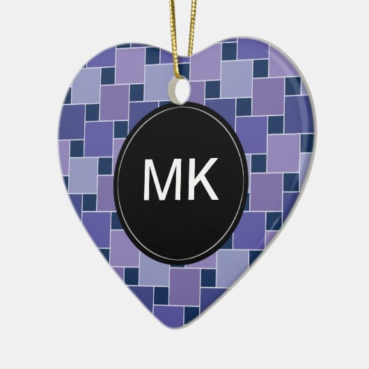 Amethyst Square Keramikornament (Links)
