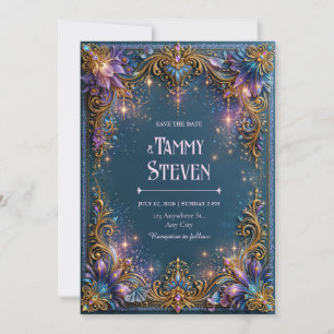 Amethyst Starlight Filigran Hochzeit Einladung
