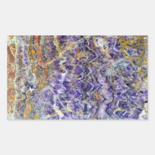Amethyst-Stein-Textur-Muster Gestein Edelstein Min Rechteckiger Aufkleber