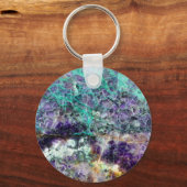 Amethyst-Stein Textur Muster Gestein Edelstein Min Schlüsselanhänger (Vorderseite)