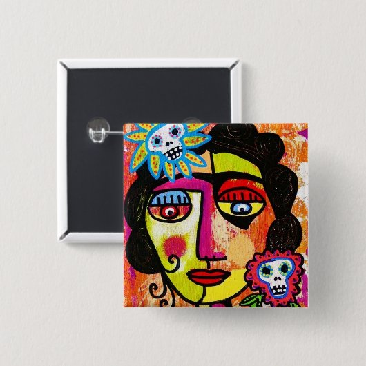 Amethyst Sugar Sull Frida von SilberZweigArts Button (Vorne & Hinten)