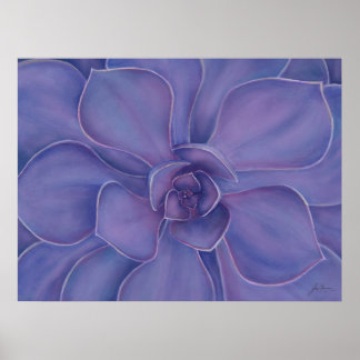 Amethyst-Sukkulenten-Druck | Lila Botanische Kunst Poster