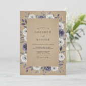 Amethyst-Tan-Rosen-Hochzeit Einladung (Stehend Vorderseite)