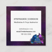 Amethyst, Tanzanit und Gilded Agate Quadratische Visitenkarte (Rückseite)